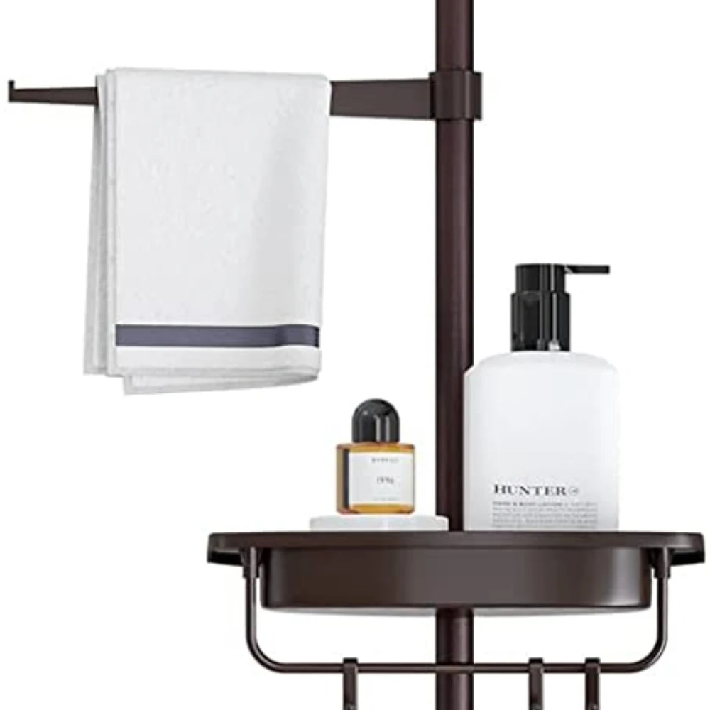 

Shower Caddy Corner for Bathroom,Bathtub Storage Organizer for Shampoo Accessories,4-Tier Adjustable Shelves with Tension Pole