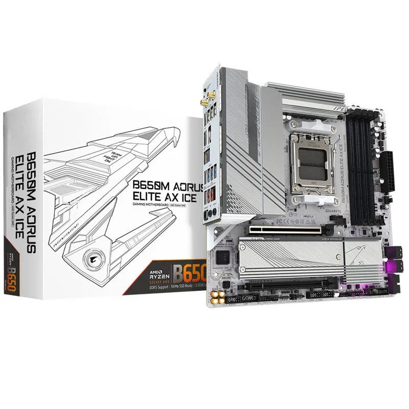 Материнская плата B650M AORI ELITE AX ICE DDR5 для 7600X/7800X3D