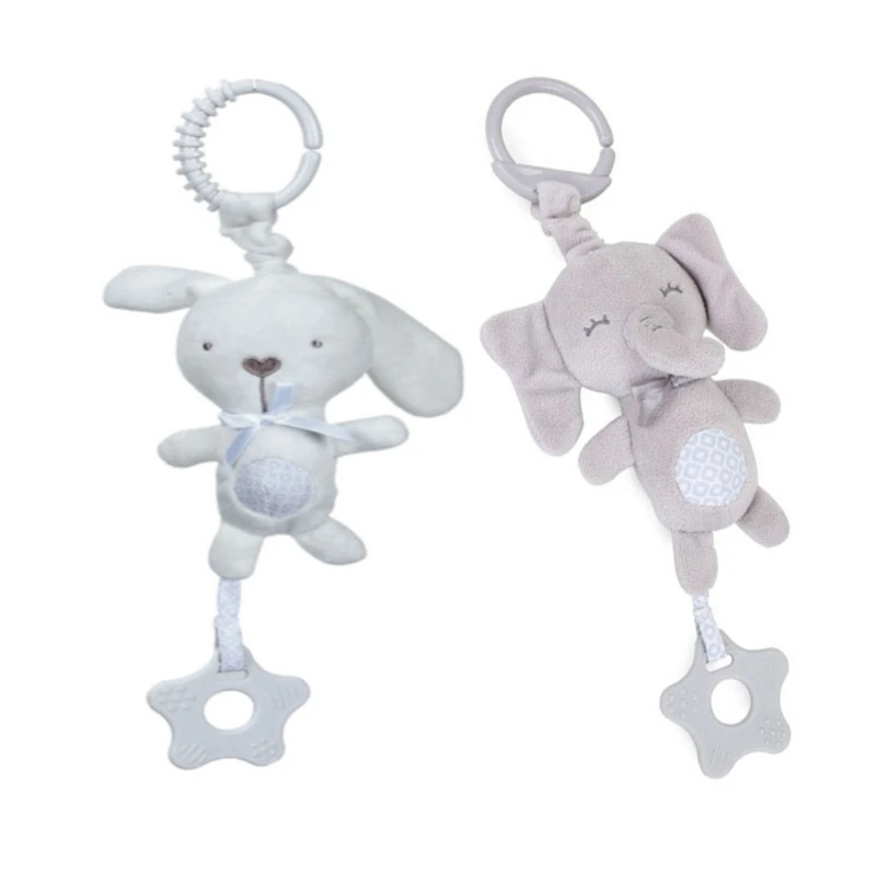 

Cartoon Animal Shake Bell Pendant Plush Elephant Rabbit Cute Rattle Windchime