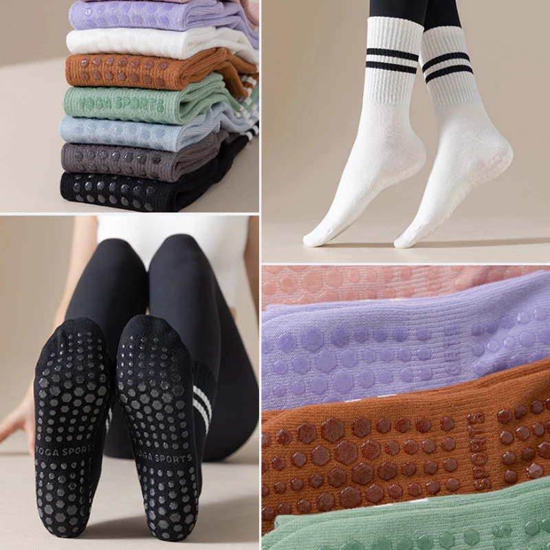 

Winter Cotton Yoga Socks Women's Mid Socks Non-slip Silicone Socks Indoor Fitness Pilates Warm Women's Sports Socks Wholesale