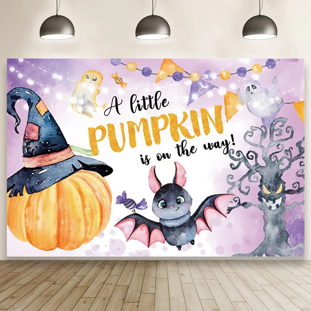 

Фиолетовая тема Летучая Мышь Хэллоуин вечерние фотография Тыква ребенок душ фоны фото фон светлый постер украшение стола