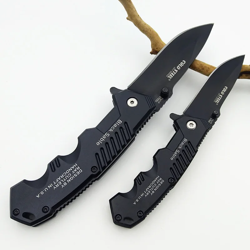 

High Quality Cold Steel Tactical Folding Knife Black Blade Outdoor Camping Knives Steel Handle Pocket EDC Tools