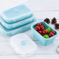 800ml silicone collapsible lunch box food storage container bento bpa free microwavable portable picnic school child snack box