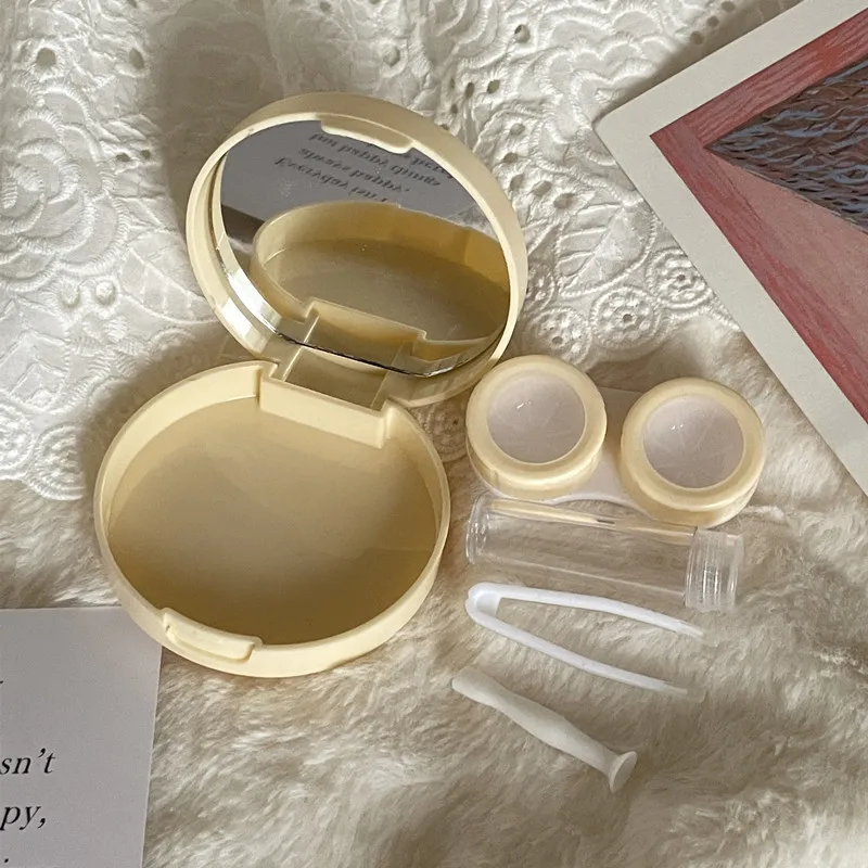 Матовый милый дорожный набор для женщин с круглыми зеркальными линзами