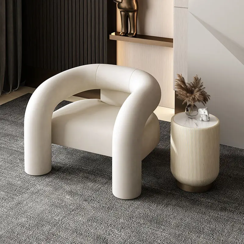 

Single Sofa Chair Light Luxury Leisure Chair Living Room Nordic Bedroom Simple Balcony Villa Hotel Lazy Sofa Furniture Chair