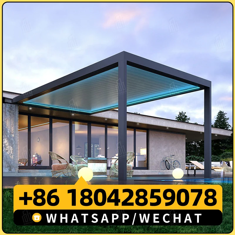 OEM Пергола 3х4 3х5 3х6м Электрическая беседка Выдвижная современная