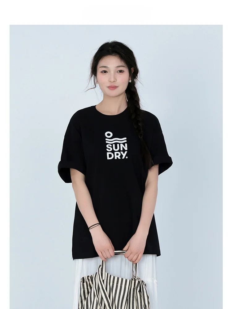 Oussez женская футболка с короткими рукавами и принтом в стиле ретро лето 2024