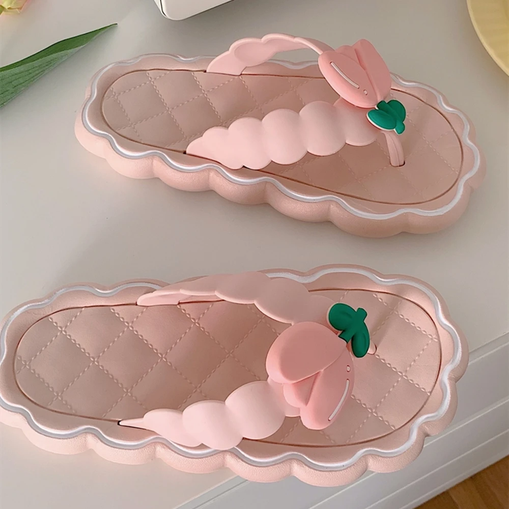 Cute Bowknot Women's Slippers 2023 New Summer Indoor and Outdoor Flip Flops Beach Smooth Ladder Home Non-slip EVA Slippers