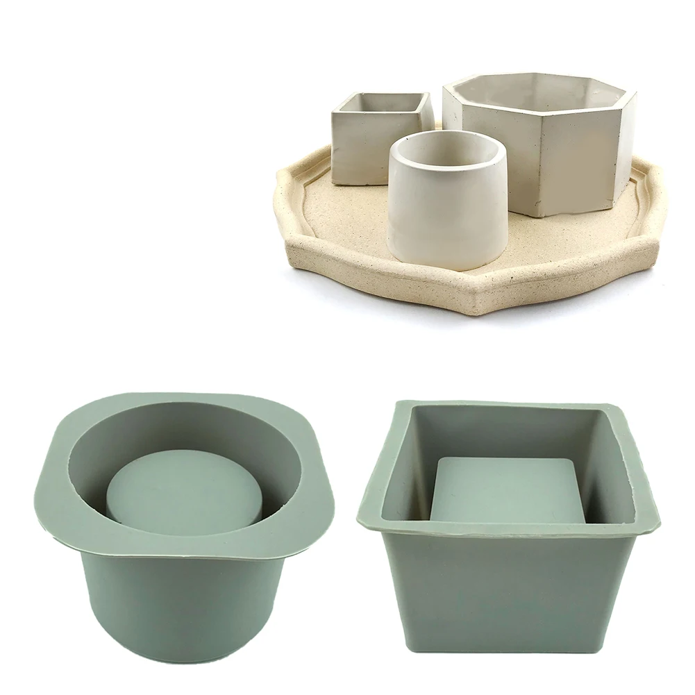

Silicone Molds For Concrete Flower Pot,Cement Molds Succulent Plants Pot Mold Concrete Planters Moulds Diy Aromatherapy Plaster