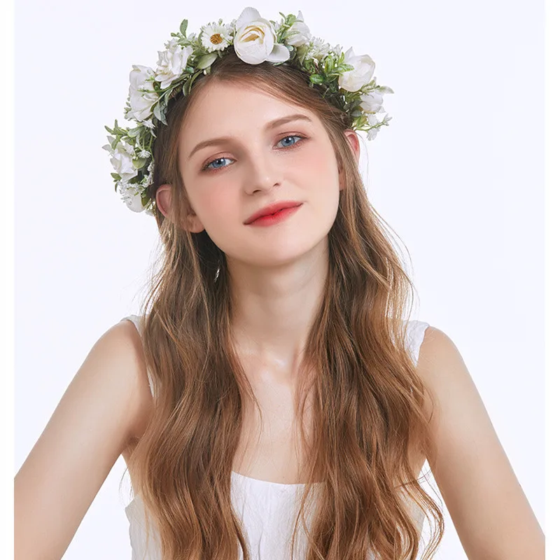 Новый венок ручной работы с цветами для невесты свадебные аксессуары волос и
