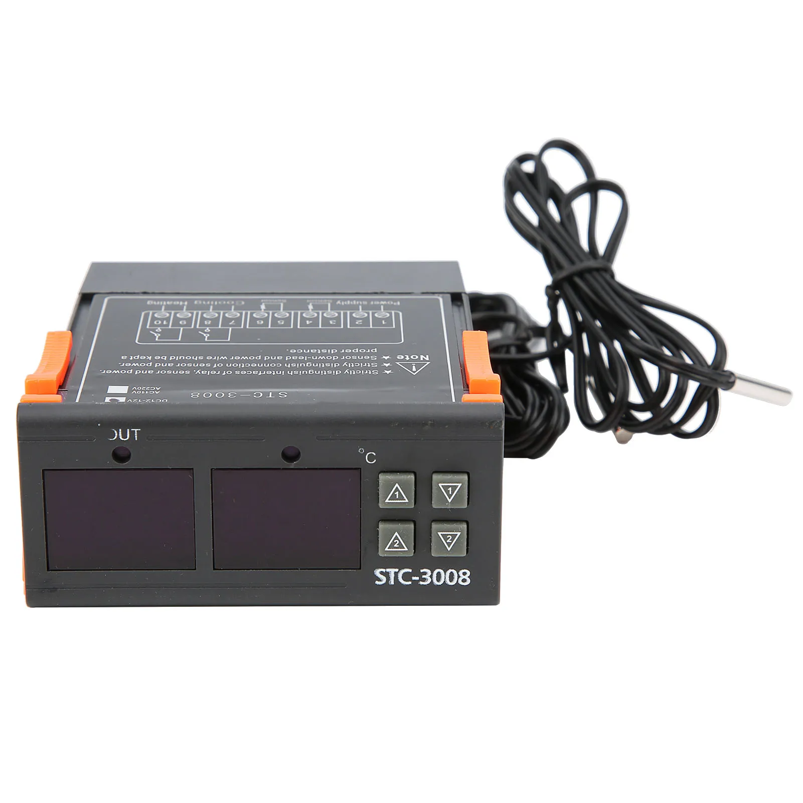 

STC-3008 Dual Display Dual NTC Probe Sensor Digital Temperature Thermostat Controller (DC12V)