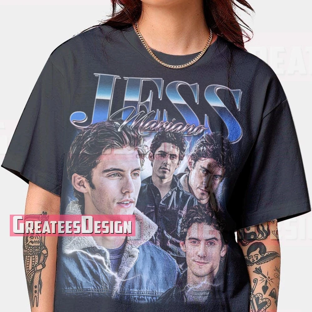 Лимитированная футболка Jess Mariano Bootleg унисекс Рубашка Milo Ventimiglia оверсайз PK41