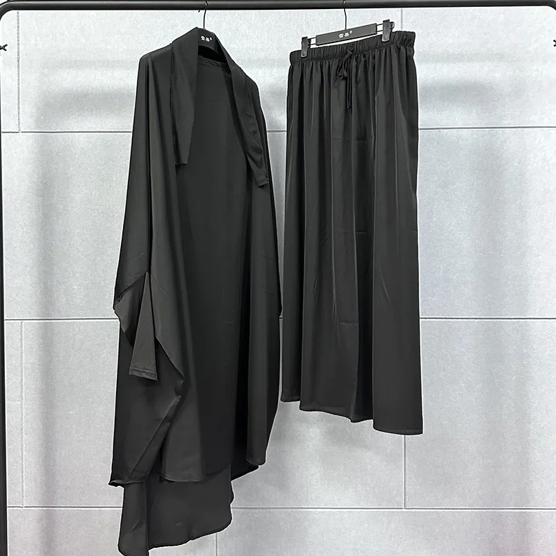 Two Piece Jilbab Dubai Prayer Set Women Skirt Abaya For Woman Hijab Dress Muslim Kaftan Robe Long Khimar Islam Clothing Ramadan