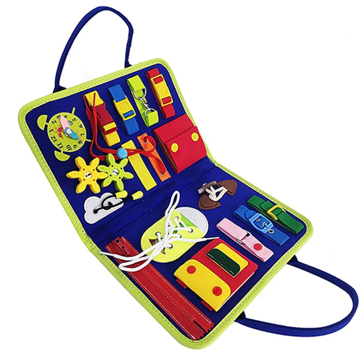 

Dinosaur Busy Board Basic Life Skills Learning Early Educational Activity Board for Fine Motor Skills Interactive Sensory