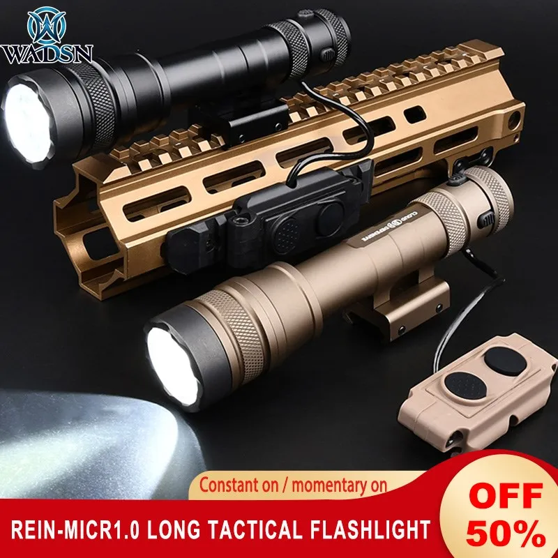 

WADSN Defensiv REIN-Micr1.0 Tactical Flashlight 1300Lumen Weapon Airsoft Light AR15 Rifle Scout Light For 20MM Picatinny Rail