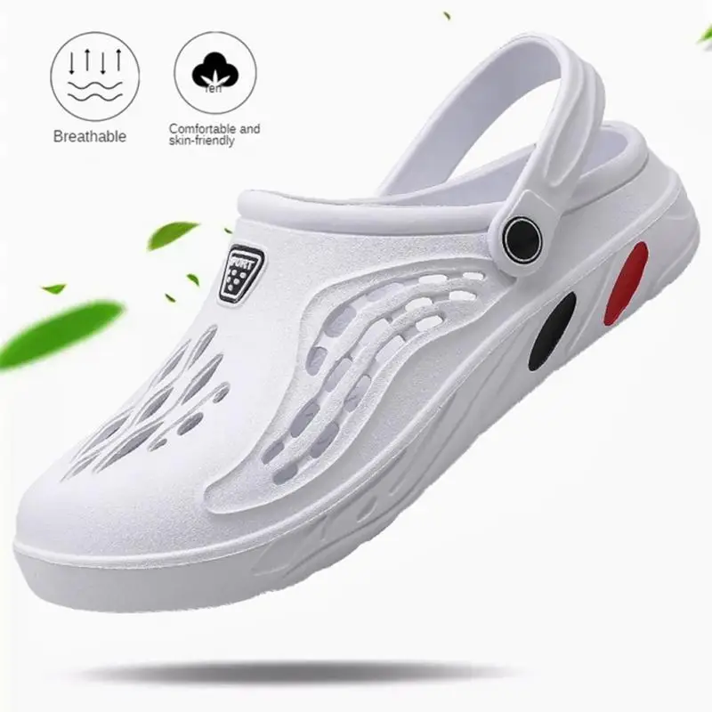 Clogs Men Sandals Men Shoe Summer Fang Man Hoof Thongs Stamp Garden Beach Black Big Size Slippers for Men's Shoes Zapatos Hombre