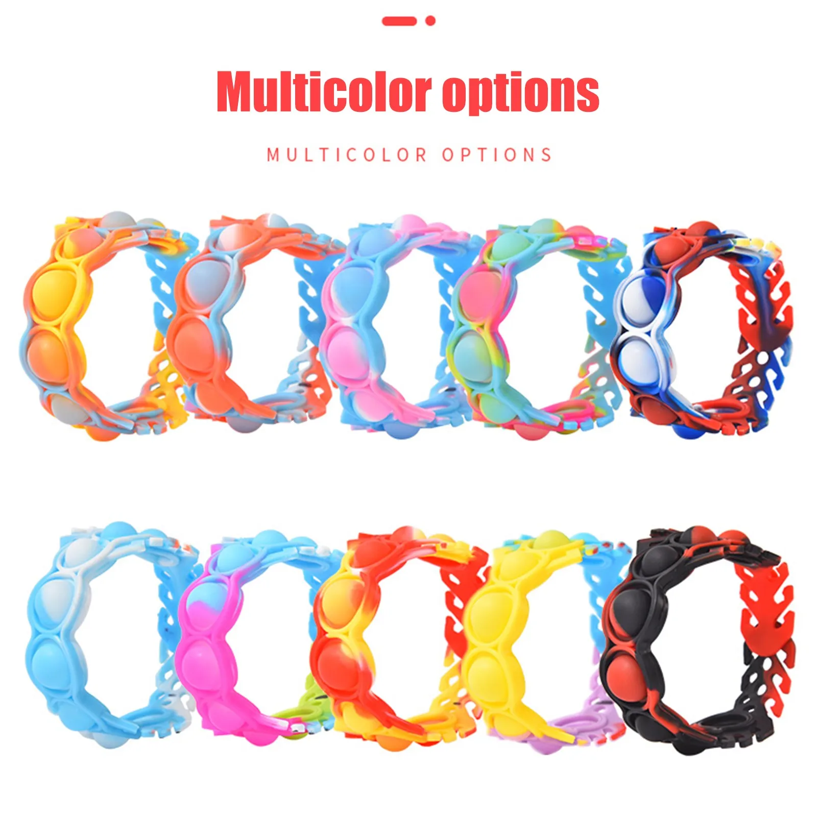 

Pop Fidget Toy Design Autism Stress Reliever Bracelet Dimple Bubble Fidget Its Bracelet Toy For Kids Adults Extrusion Toys Gifts