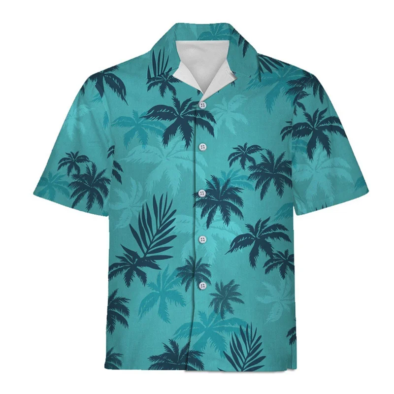 

2021 Summer Quality Harajuku Beach New Arrival Men Short-Sleeve Casual Anime Shirt Blouse Loose Surfing Hawaiian-shirt
