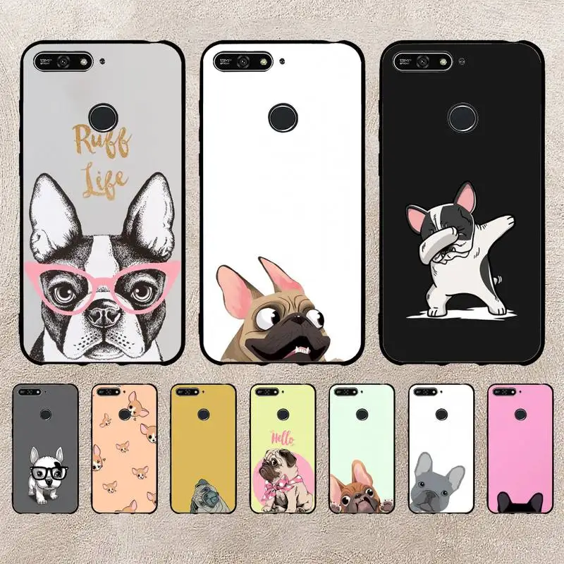 

Cartoon Pug Dog French Bulldog Phone Case For Xiaomi 11 10 12Spro A2 A2lite A1 9 9SE 8Lite 8explorer F1 Poco 12S Ultra Cove