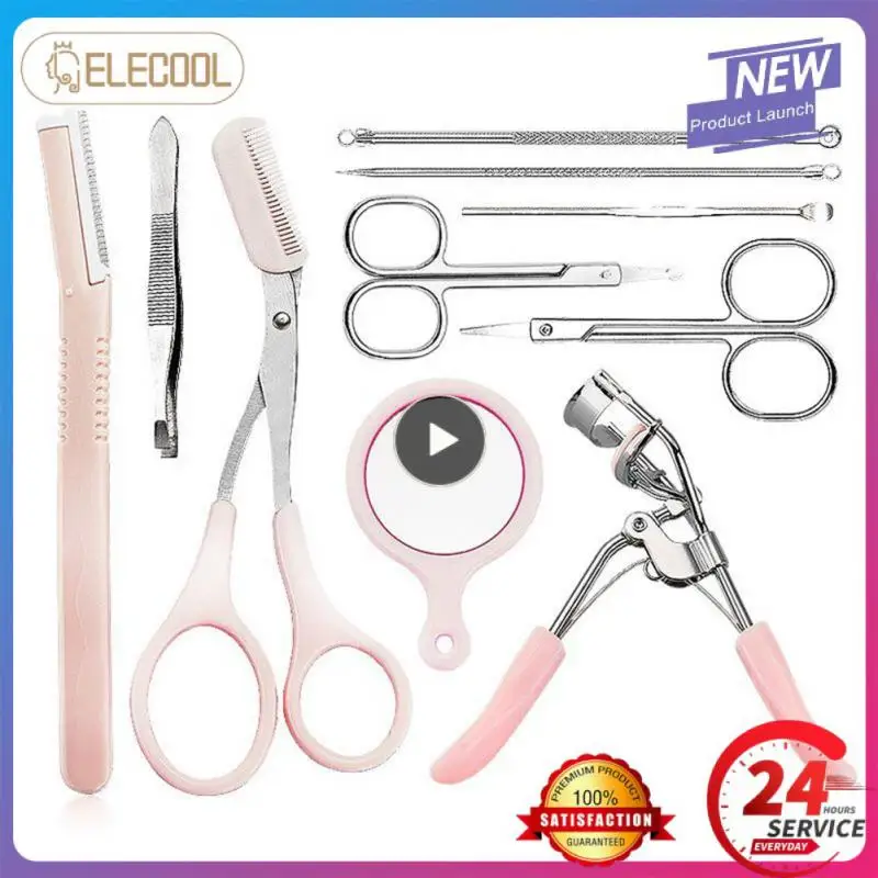 

Set Accurate Easy To Carry Eyebrow Trimming Brand-new Sharp Eyebrow Comb Eyebrow Clip Eyebrow Trimming Set Scissors Utility