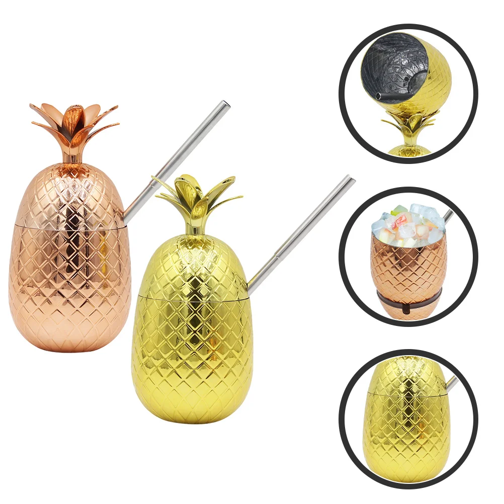 

Pineapple Cup Cups Party Tumbleraloha Luau Mug Tropical Beach Summer Hawaiian Drinking Cocktail Tiki Straw Favorglasses