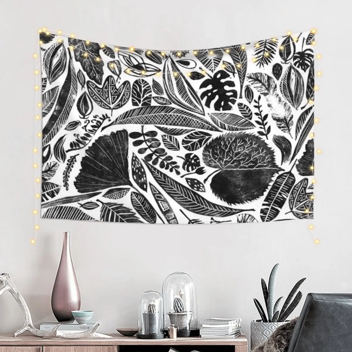 Гобелен с принтом листьев из полиэстера