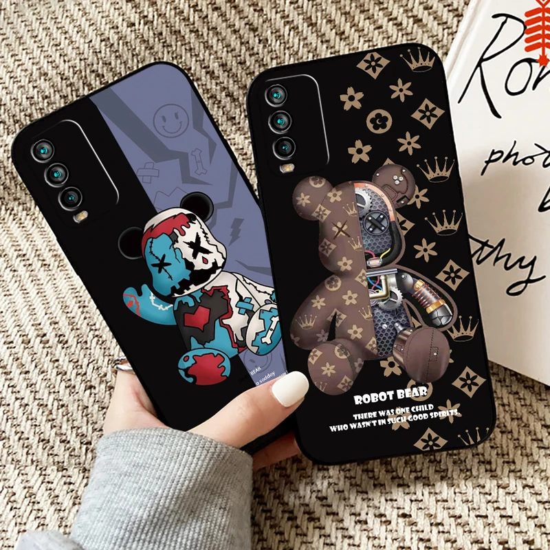 

Luxury Trend Fashion Bear For Redmi 9T Phone Case For Xiaomi Redmi 9T Coque Carcasa Silicone Cover Funda Liquid Silicon