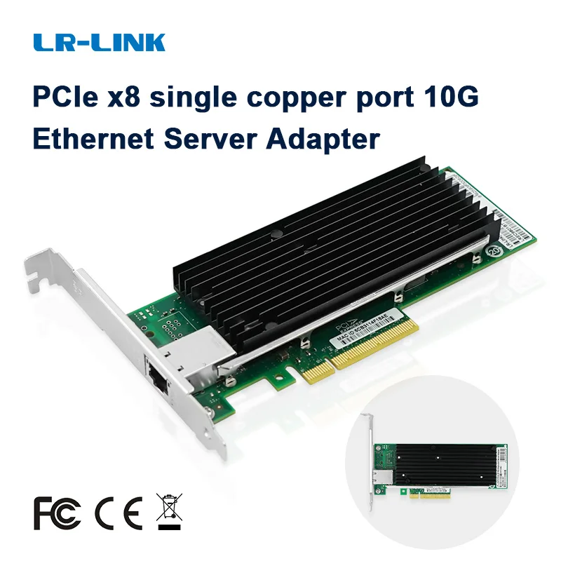 LR-LINK 9801BT 10Gb Ethernet RJ45 Lan Card PCI-Express x8 Network Card Network Adapter Server NIC Compatible Intel X540-T1