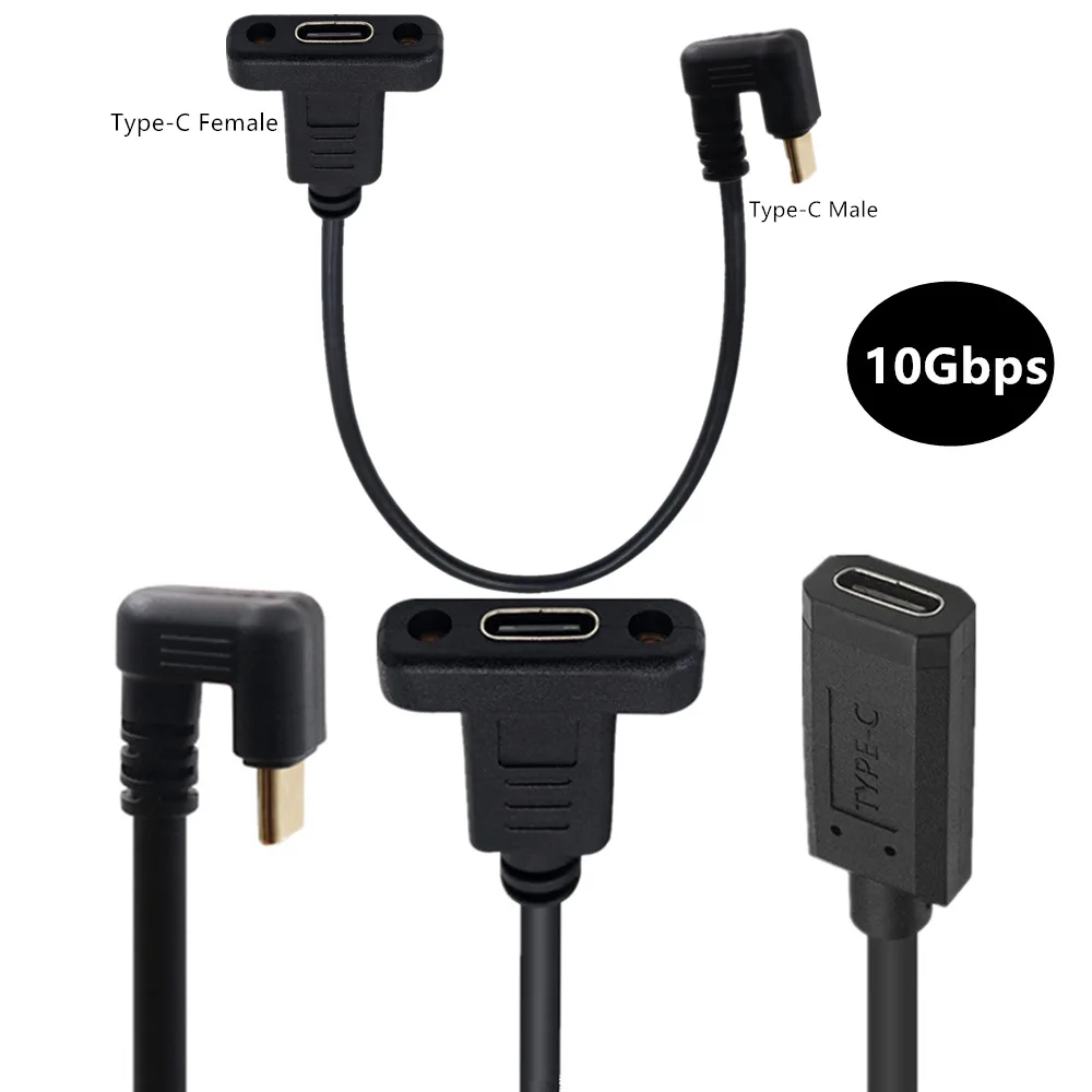 

Позолоченный штекер-гнездо 10 Гбит/с 4K 60 Гц USB 3,1 Type-C кабель для зарядки и передачи данных U-образный коленчатый кабель для транспорта