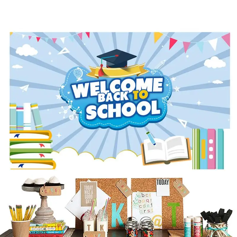 

Welcome Back To School Banner Decorative Flag Welcome Back Backdrop Banner Waterproof Oxford Cloth School Banners Poster For