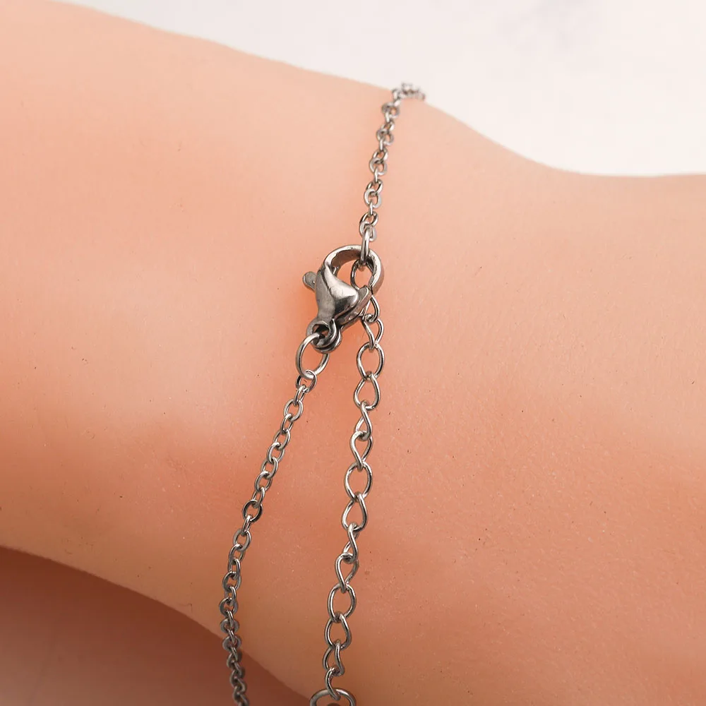 

5pcs Adjustable Stainless Steel Bracelet Jewelry Making Supplies Cuban chain Extension Connectors Charm Accessories Wholesale