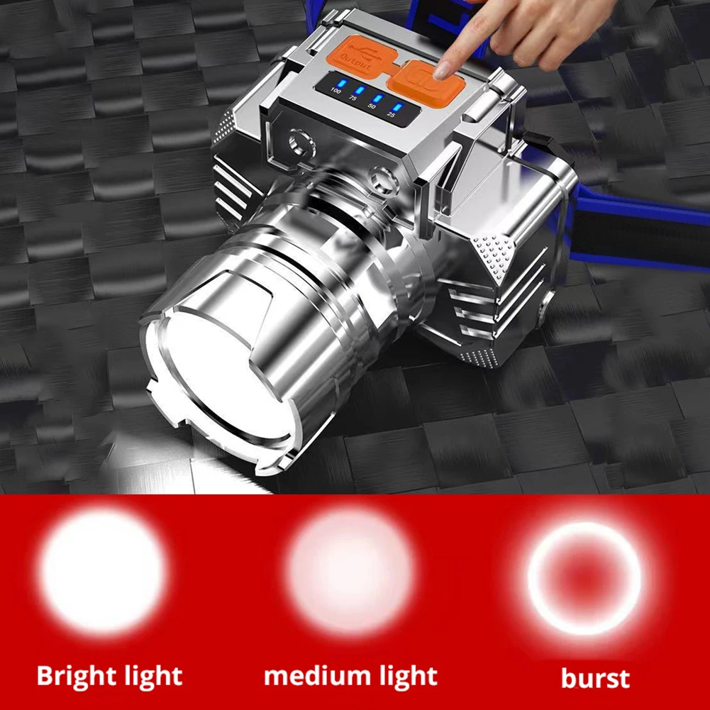 

Портативный аварийный светильник 200 лм, уличный головной светильник с 3 светильник Мами освещения, зарядка через USB, для кемпинга, ночных про...