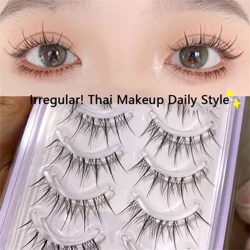 

5 Pairs Sunflower Fairy False Eyelashes With Glue Tweezers Natural Air Sense Daily Eye Makeup Korean Japanese False Eyelashes