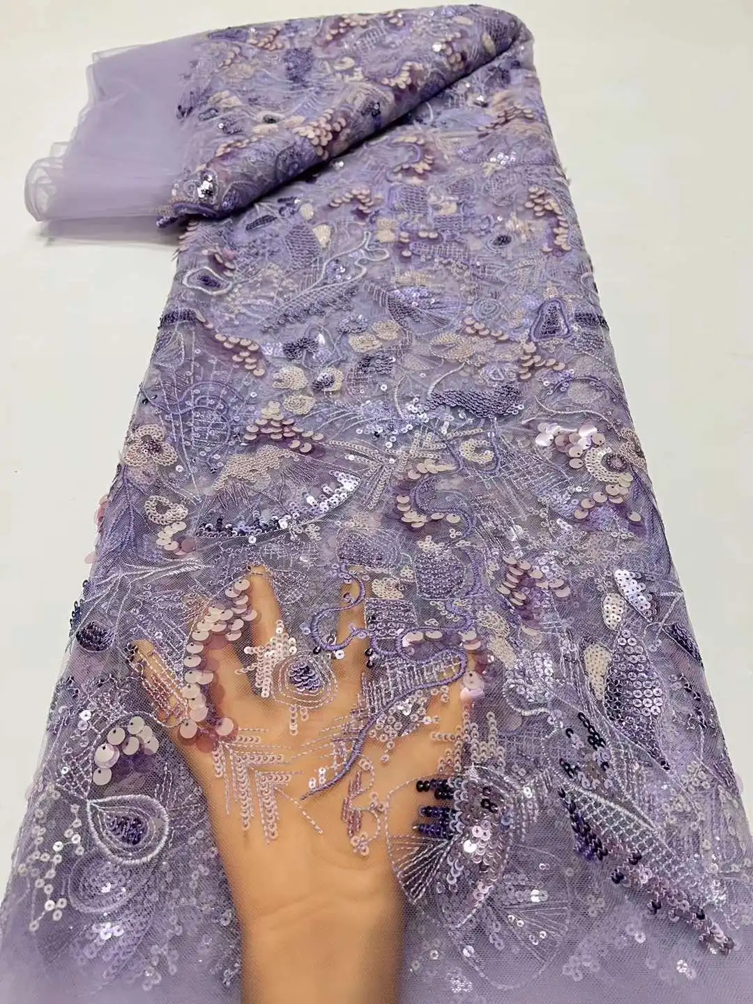 Роскошная розовая 2023 Высококачественная французская Тюлевая сетчатая кружевная