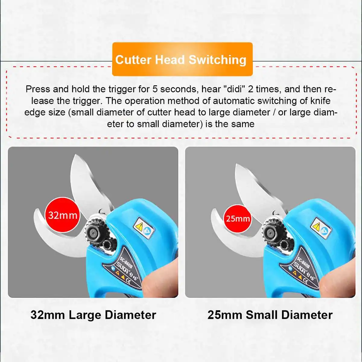 Электрический секатор 16 8 в дополнительный удлинитель для виноградной лозы