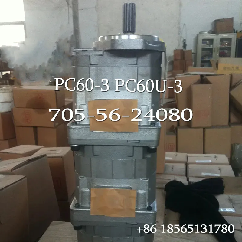 

High Quality Mini Excavator PC60-3 PC60U-3 Triple Gear Pump 705-56-24080 7055624080 for Komatsu Hydraulic Pilot Pump Parts