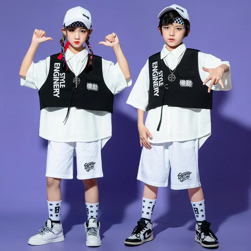 

Children's Hip Hop Performance Fashion Clothes Girls Hiphop Street Bombing Performance Clothes Children's Walk Show Boys' Hip