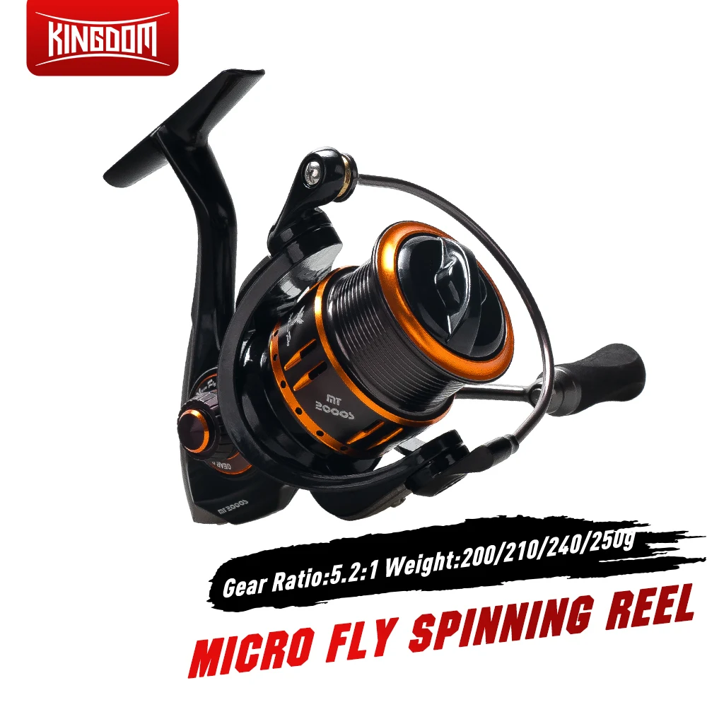 

Kingdom Micro FLY Fishing Reel 5.2:1 8+1BB Spinning Wheel Fishing Coil Carp Fishing Tackle Saltwater Reels