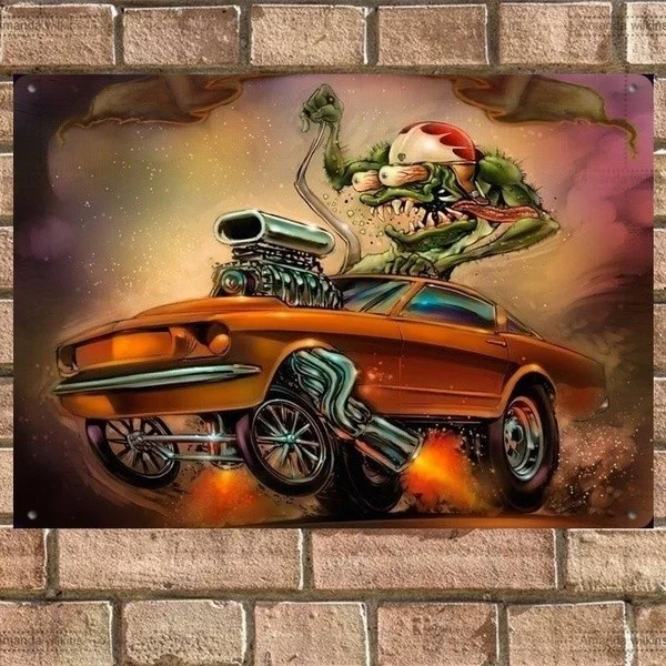 

Новинка SignVintage Hot Rod Rat Fink Racing жестяной знак металлический Плакат Металлический Декор настенный плакат настенный Декор для дома