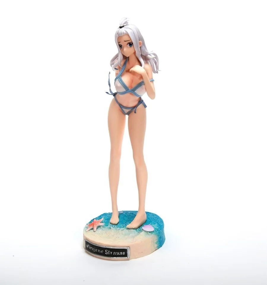 

28cm FAIRY TAIL Mirajane Strauss Anime Figure Summer Swimwear Beauty Girl Manga Statue Collectible Action Figurine Model Toys