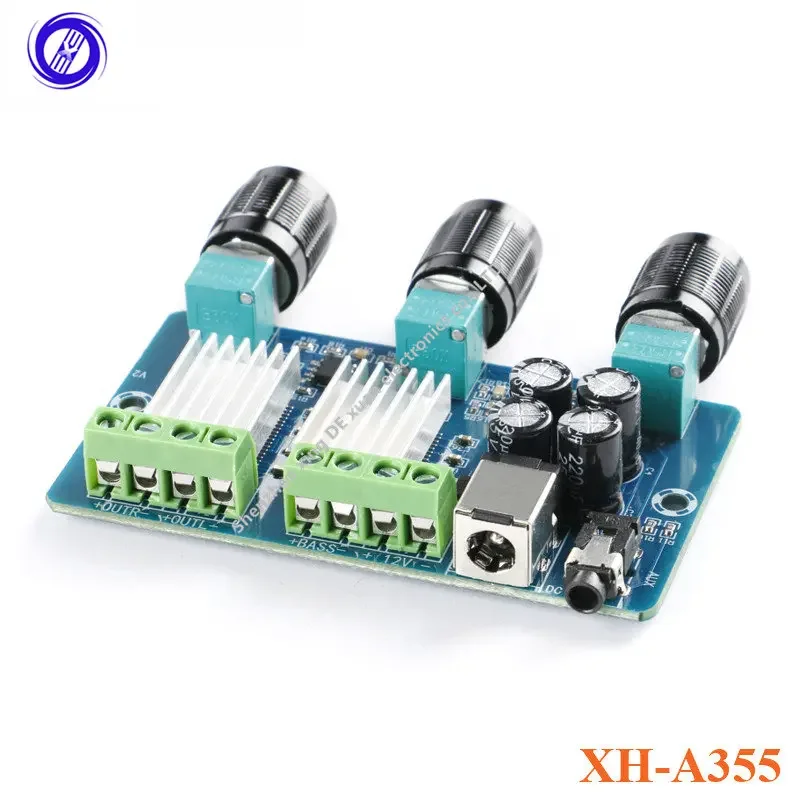 1pcs XH-A355 2*15W+30W Digital Power Amplifier Board Module YDA138-E 2.1 Channel Audio Amplificador with Tuning