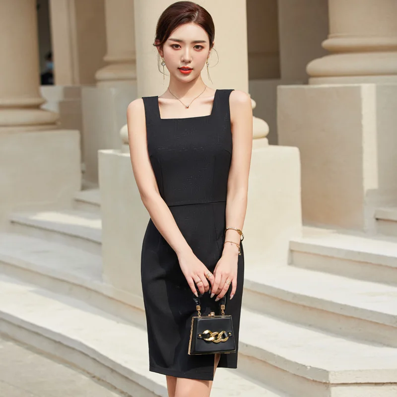 

Sleeveless Dresses Elegant Fashion Styles Women Slim Hips Dress Ladies Suspended Vestidos Tops Clothes Oversize S-5XL