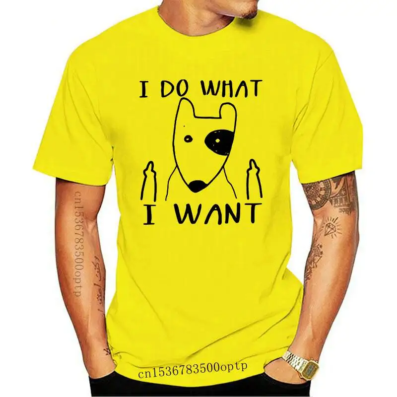 

Мужская одежда I Do What I Want Bull Terrier, футболка для влюбленных, подарок, Милая новая футболка с карманом в виде собаки бультерьера