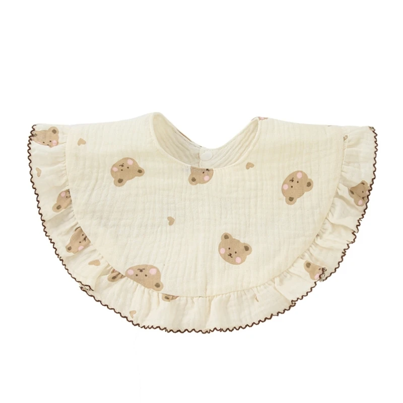 

Хлопковые нагрудники с оборками нагрудник для новорожденных нагрудники для кормления 4 слоя симпатичный шарф для шеи H055
