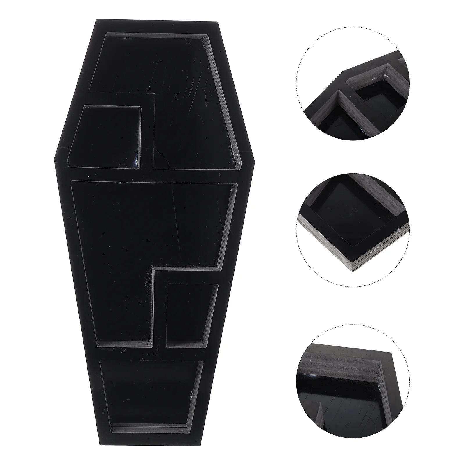 

Spooky Coffin Shelf Coffin Shelf Gothic Decor Compartment Display Shelf