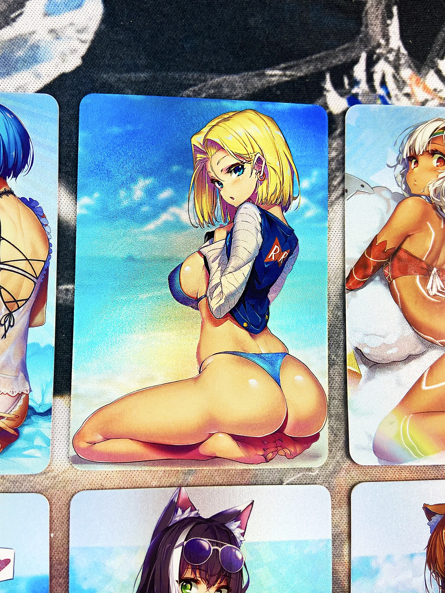 Набор из 9 штук: коллекция аниме-карт "Японские героини Драгон Болл" с образом Андроид 18. Игрушки для самостоятельной сборки подарком.