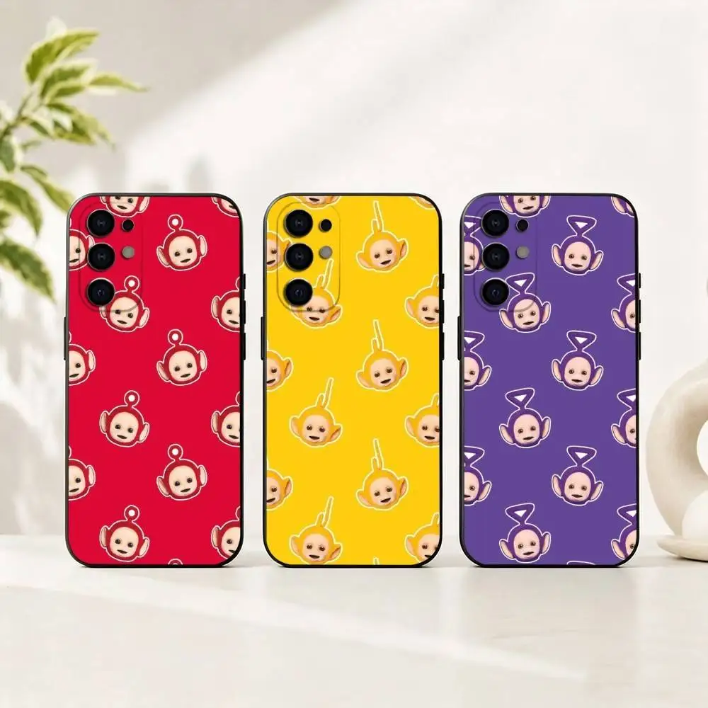 Фото Милый мультяшный чехол с Телепузиками для Samsung S25, S24, S21, S22, S23, S30, Ultra, S20, Plus, FE, Lite, Note, 10, черный чехол №1