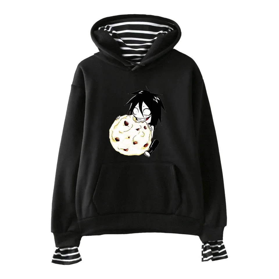 Creepypasta Cotton Design Fake Two Piece Hoodies Fashion Harajuku Hoodie Sweatshirt 2022 Trend Casual Streetwear Jacket Clothes