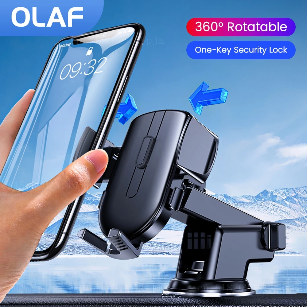 

360° Widest View Cell Phone Holder for Car Dashboard Windshield Auto Support Stand in Car For Mobile Phone GPS Adjustable Mount