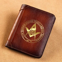 vintage high quality genuine leather wallet the winding stairs freemasonry podcast skull printing standard short purse bk3608